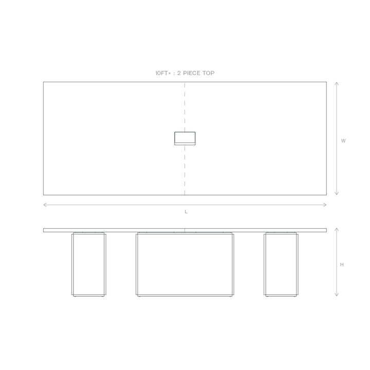 slab conference table dimensions