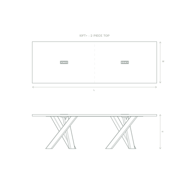 campfire conference table dimensions 