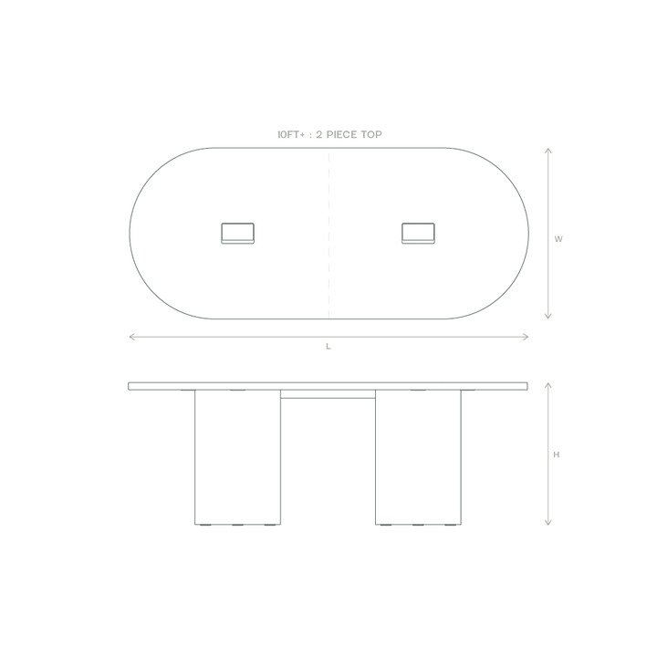 column conference table dimensions