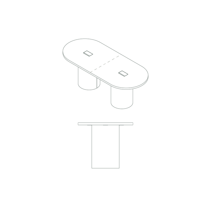 column conference table drawings