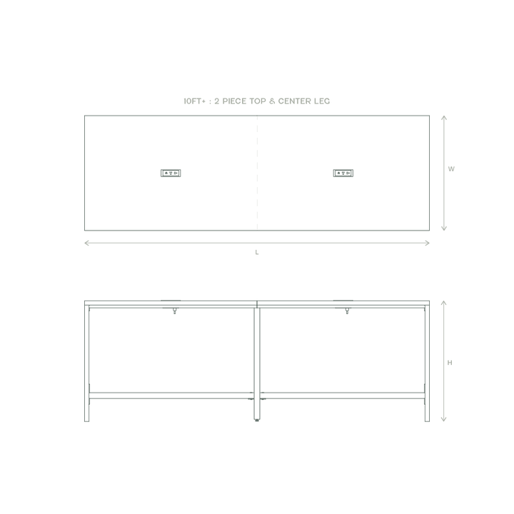 waterfall conference table dimensions