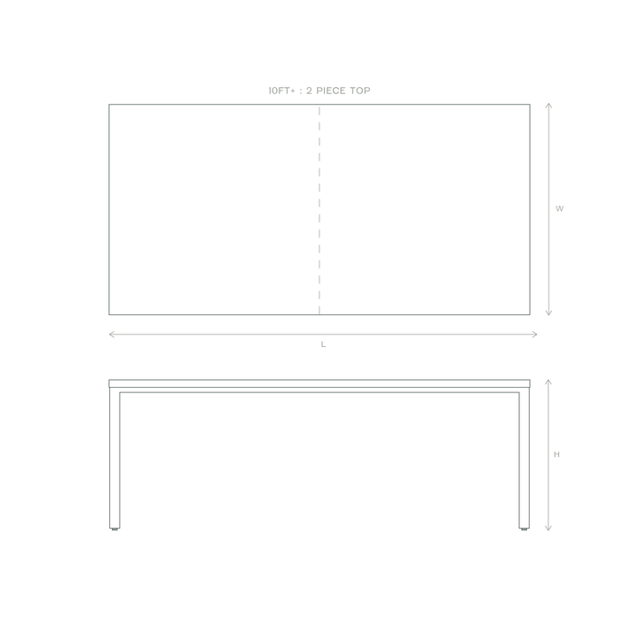 workshop dining table dimensions