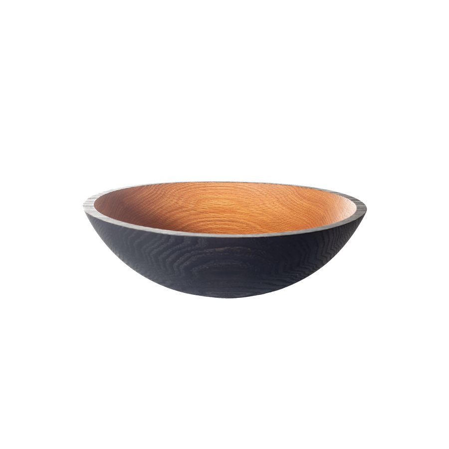 blackened wood bowl