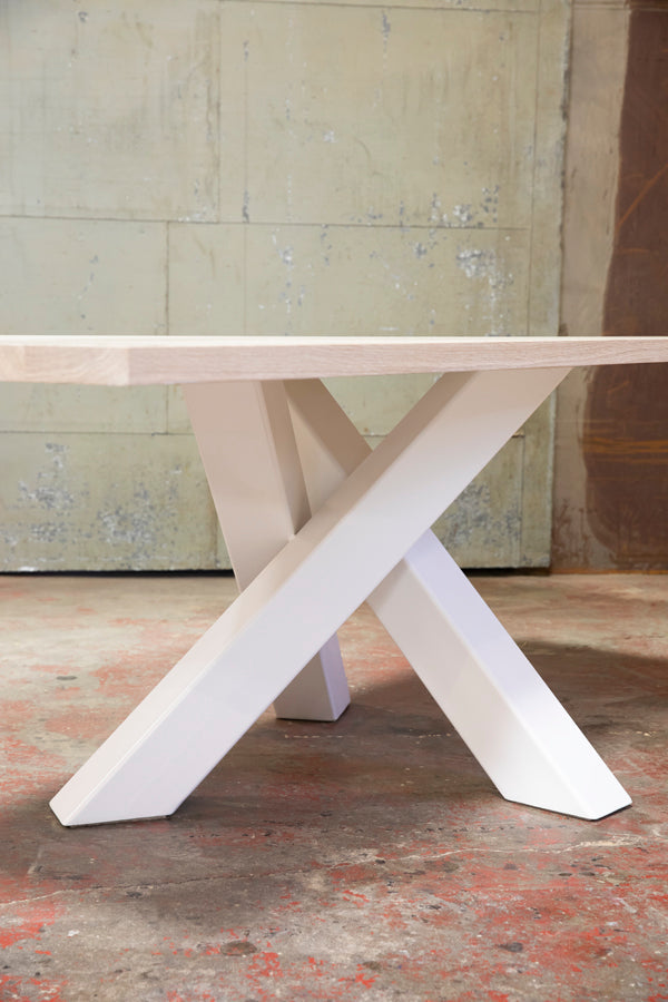 modern white cross legged table