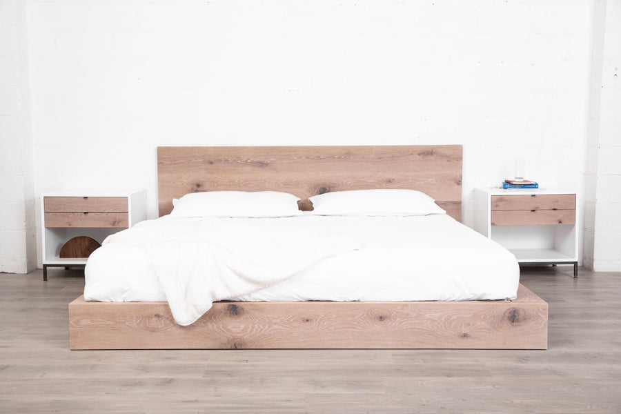 minimalist wood bed