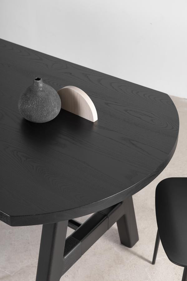 Black boardroom table in solid wood