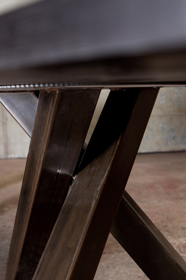 custom conference table - metal base detail