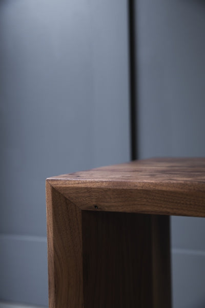 chamfered inside edges of bench