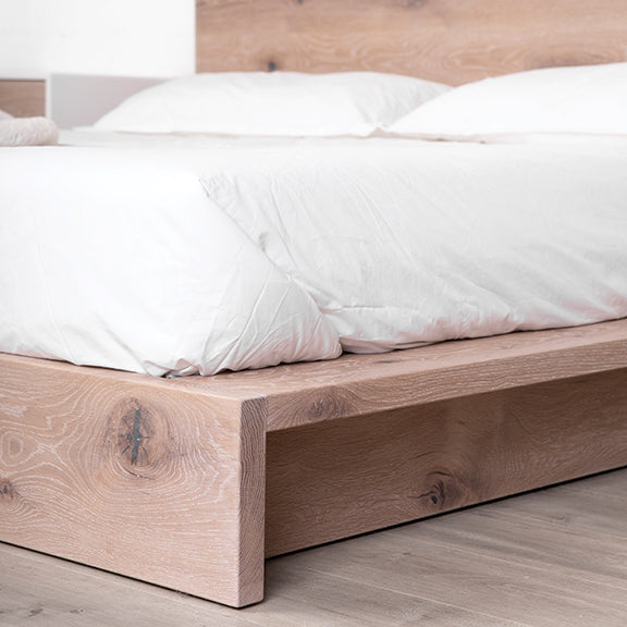 solid wood platform bed