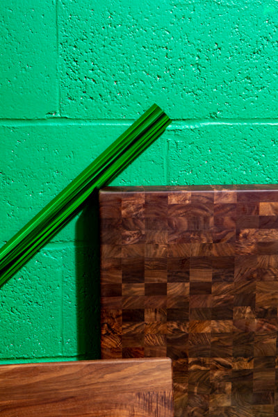 end grain cutting board detail