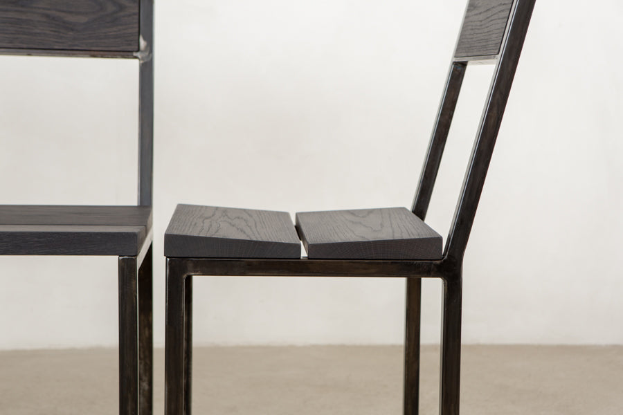 metal and wooden dining chairs