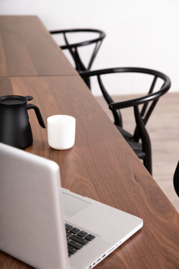 wood boardroom table - detail