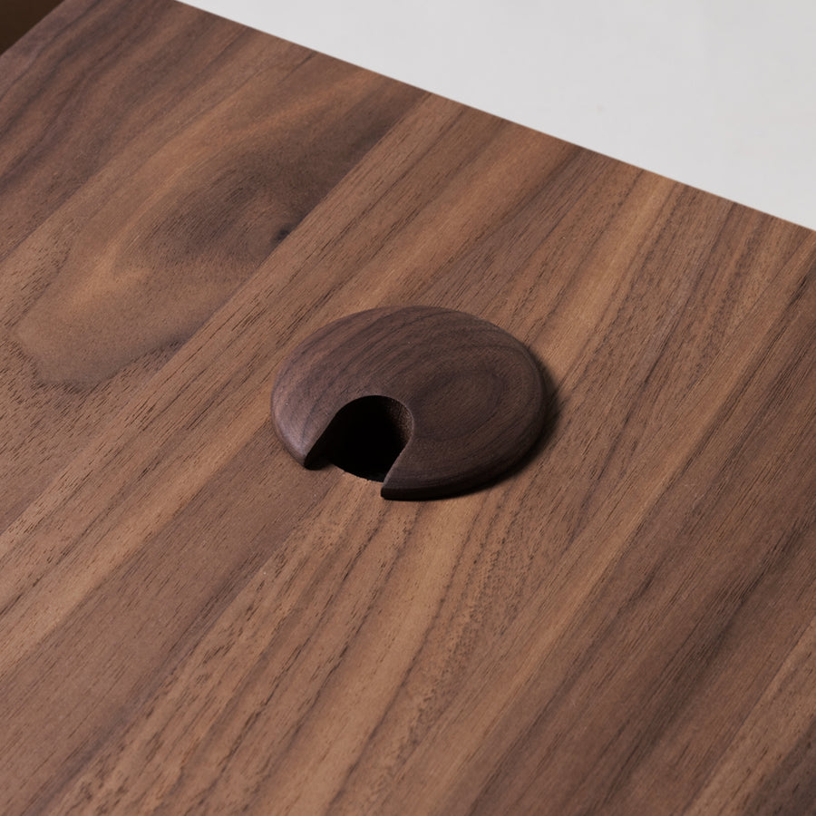 wood finish grommet for desktop