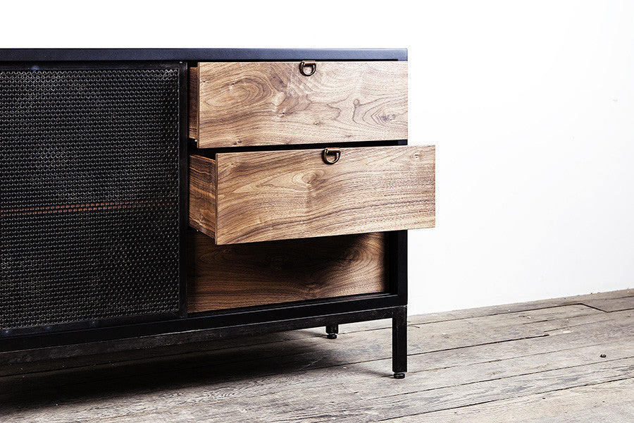 walnut cabinet with drawers