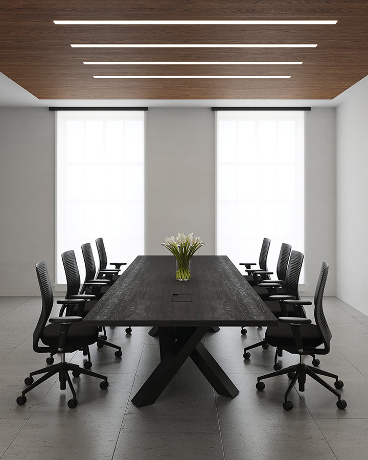 conference table with power outlets