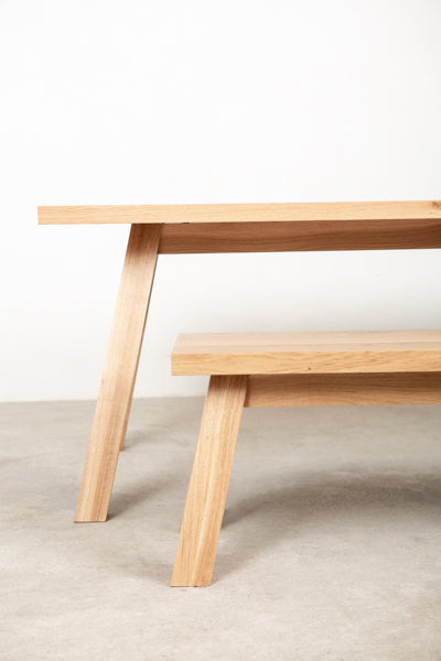 wood bench and table