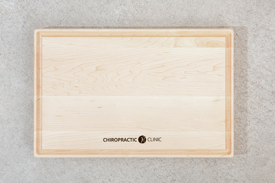 personalized cutting board with juice groove in maple