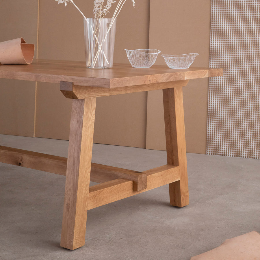 trestle dining table - solid wood