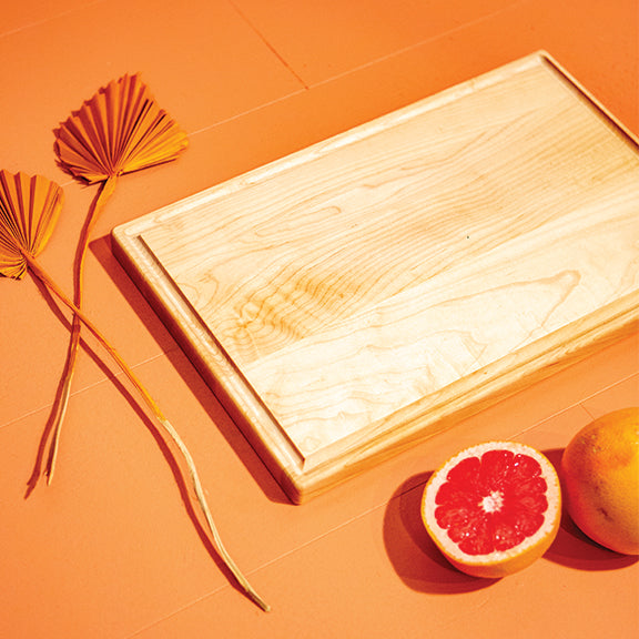 light wood juice track cutting board